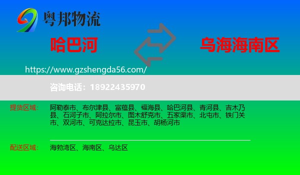哈巴河县到海南区物流专线