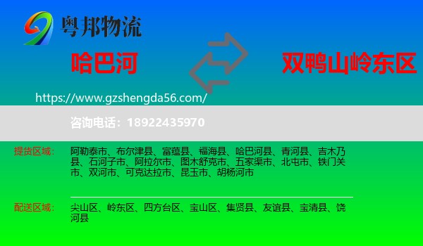 哈巴河县到岭东区物流专线