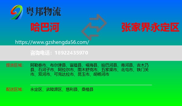 哈巴河县到永定区物流专线