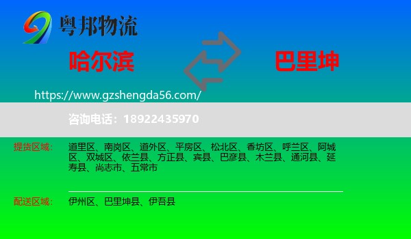 哈尔滨到巴里坤县物流专线