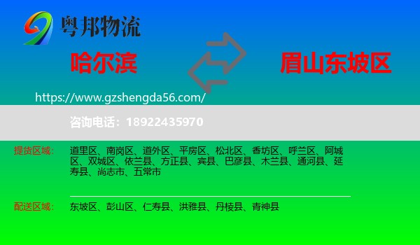 哈尔滨到东坡区物流专线