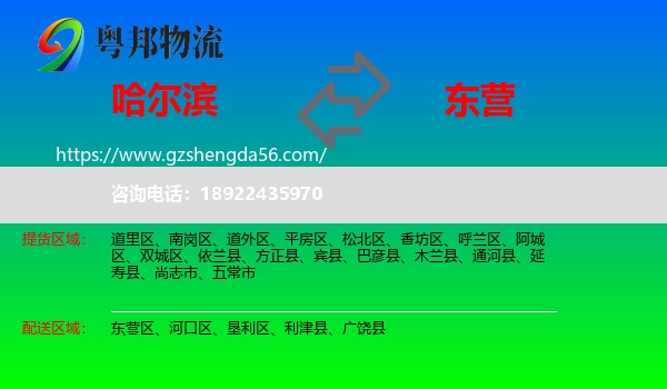 哈尔滨到东营物流