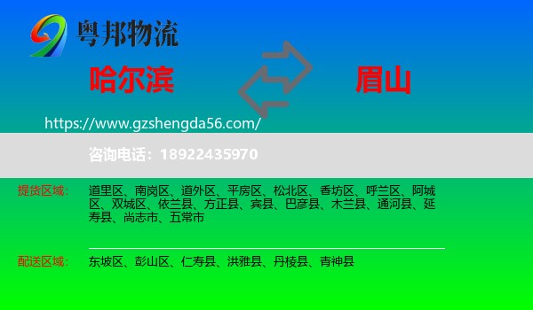 哈尔滨到眉山物流