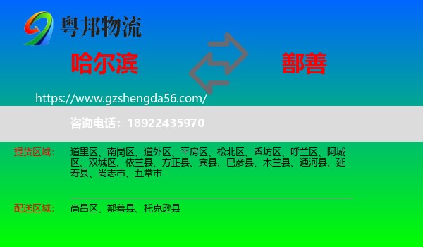 哈尔滨到鄯善县物流专线