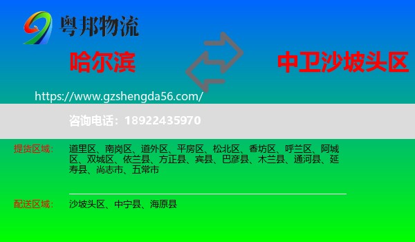 哈尔滨到沙坡头区物流专线