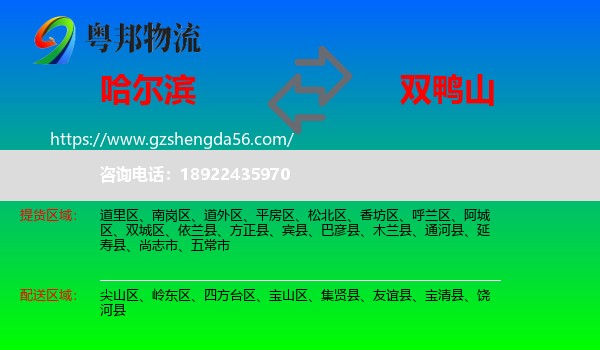 哈尔滨到双鸭山物流