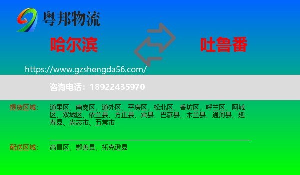哈尔滨到吐鲁番物流