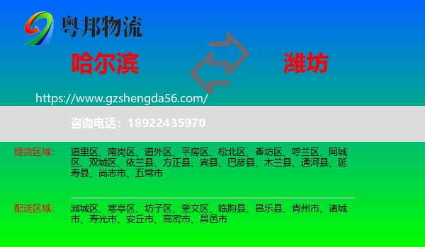 哈尔滨到潍坊物流
