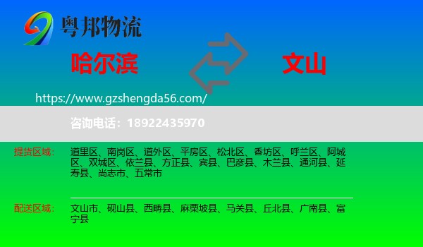 哈尔滨到文山物流