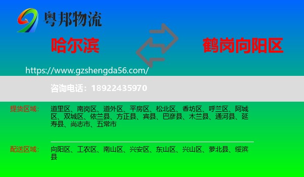 哈尔滨到向阳区物流专线