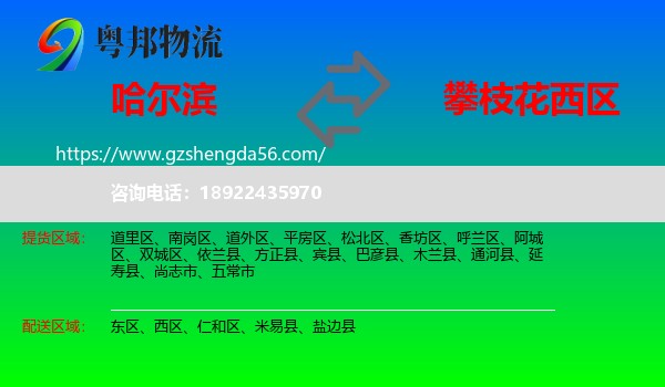哈尔滨到西区物流专线
