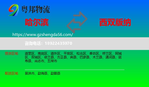 哈尔滨到西双版纳物流
