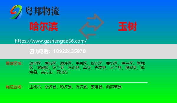 哈尔滨到玉树物流