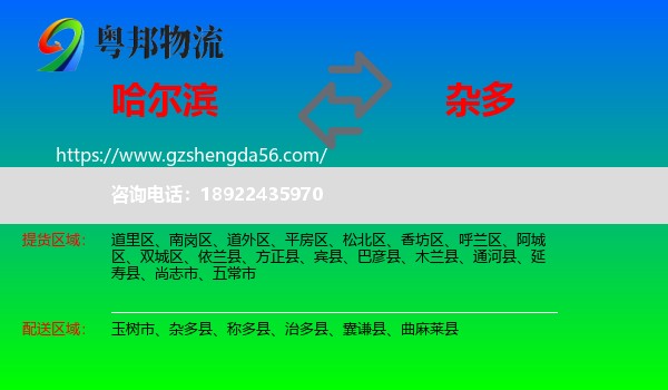 哈尔滨到杂多县物流专线
