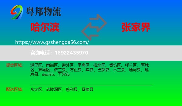 哈尔滨到张家界物流