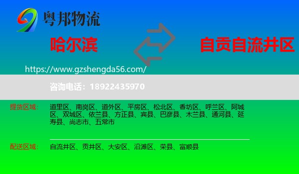 哈尔滨到自流井区物流专线