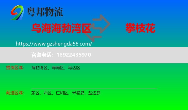 海勃湾区到攀枝花物流