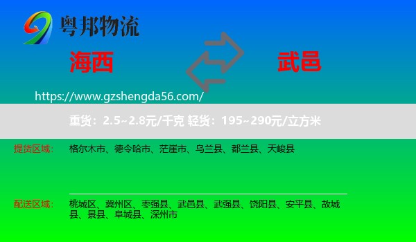 海西到武邑县物流专线