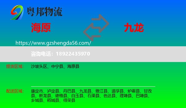 海原县到九龙县物流专线