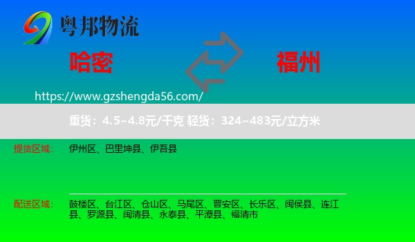 哈密到福州专线