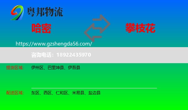 哈密到攀枝花物流