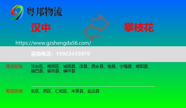 汉中到攀枝花物流