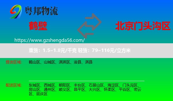 鹤壁到门头沟区物流专线