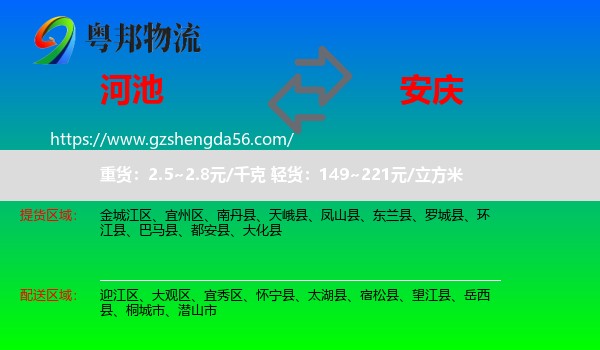 河池到安庆物流专线