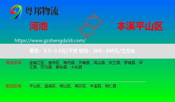 河池到平山区物流专线