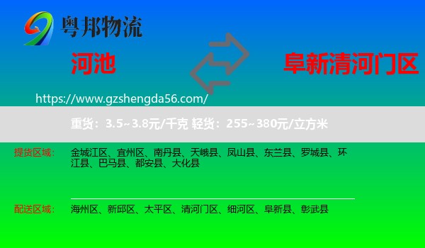 河池到清河门区物流专线