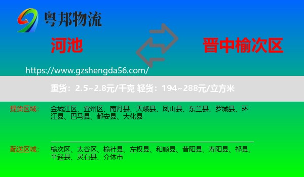 河池到榆次区物流专线