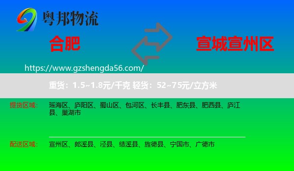 合肥到宣州区物流专线