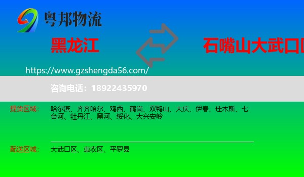 黑龙江到大武口区物流专线