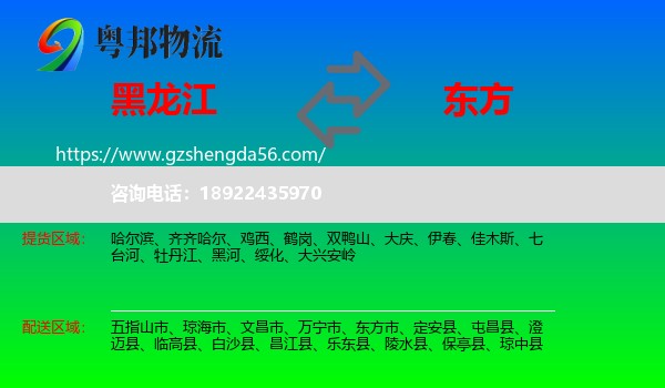黑龙江到东方市物流专线