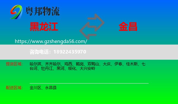 黑龙江到金昌物流