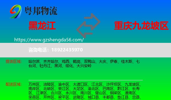 黑龙江到九龙坡区物流