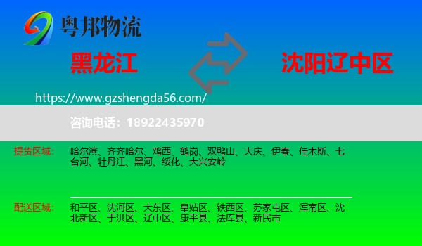 黑龙江到辽中区物流专线