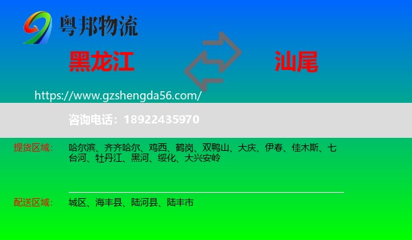 黑龙江到汕尾物流