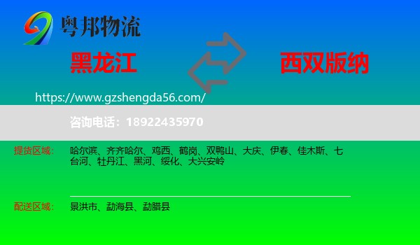 黑龙江到西双版纳物流
