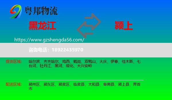 黑龙江到颍上县物流专线