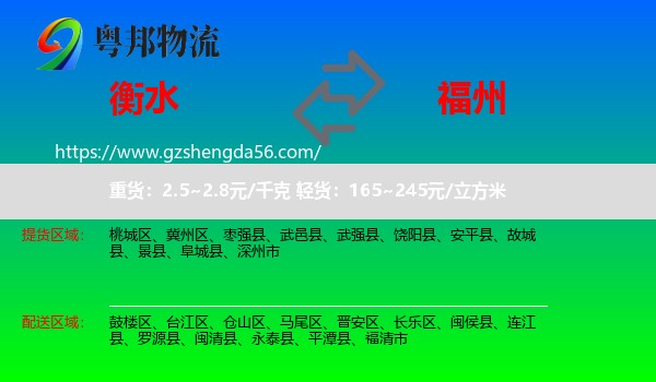 衡水到福州专线