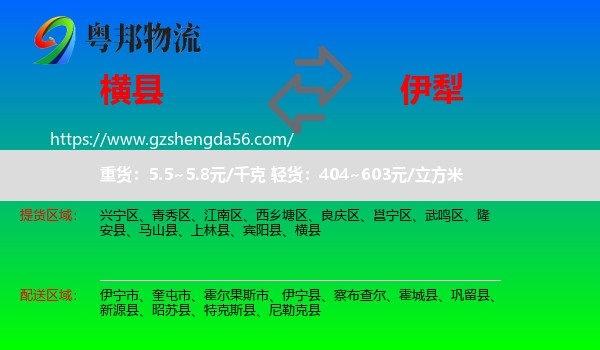 横县到伊犁物流专线