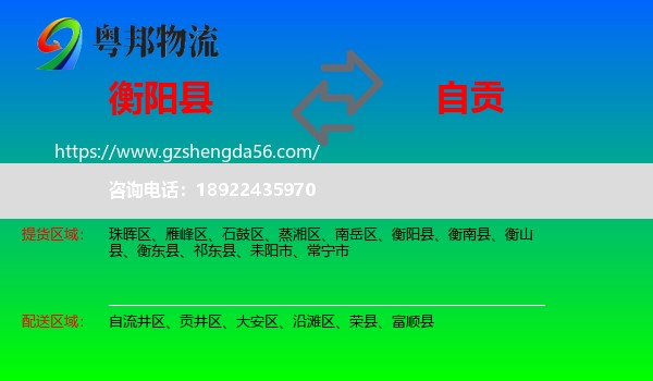 衡阳县到自贡物流