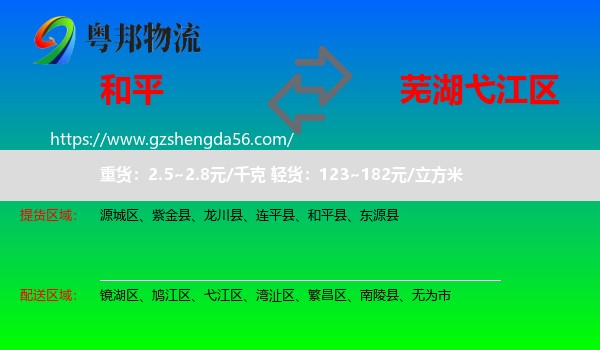 和平县到弋江区物流专线