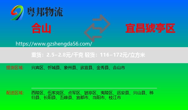 合山市到猇亭区物流专线