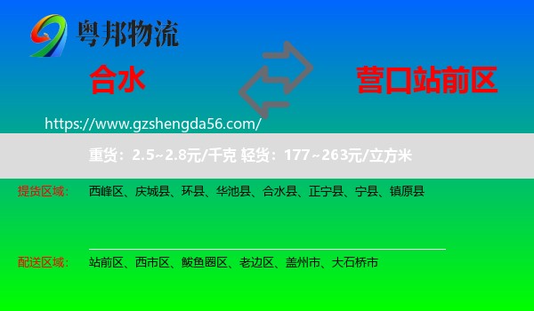 合水县到站前区物流专线