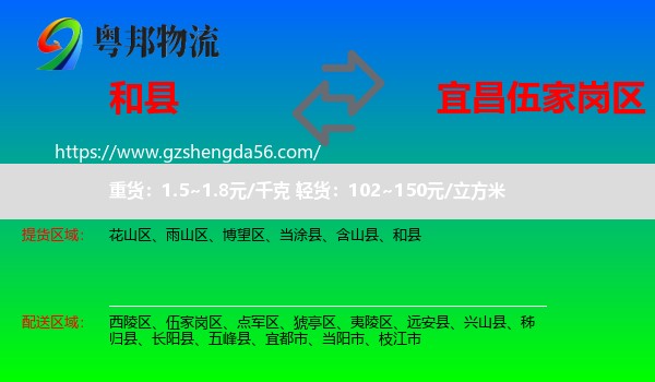 和县到伍家岗区物流专线