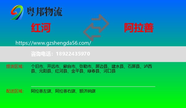 红河到阿拉善盟物流