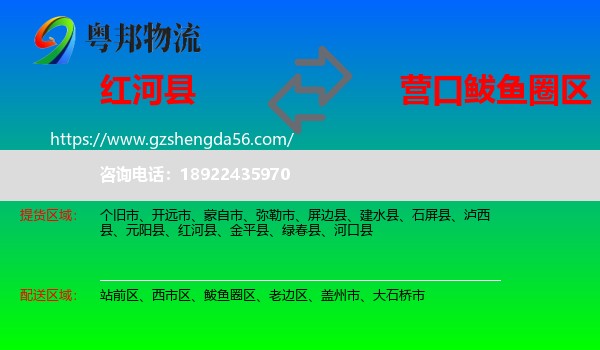 红河县到鲅鱼圈区物流专线