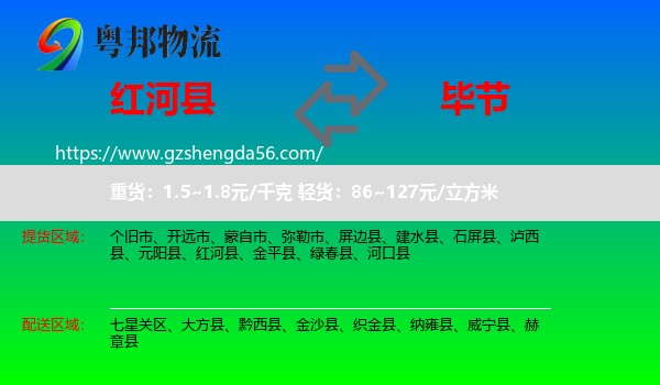 红河县到毕节物流